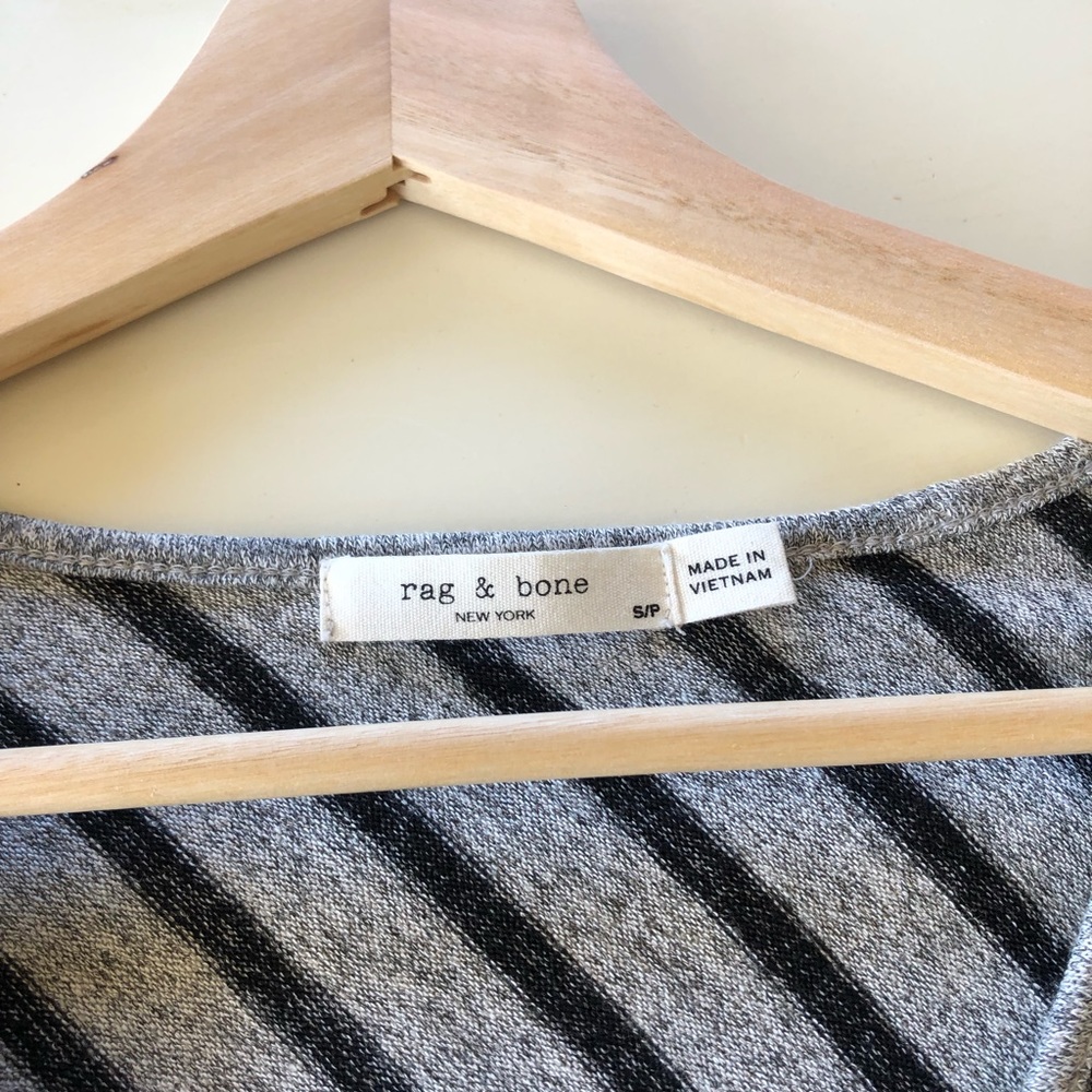 Rag & Bone Striped Hudson V-Neck Jersey Sweater Size S - Picture 5 of 6